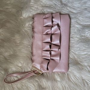 Rainbow Ruffle Blush pink Clutch